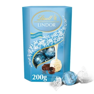 Afbeelding van Lindt LINDOR Stracciatella witte chocolade bonbons 200 gram 16 zacht smeltende