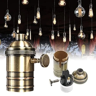 Afbeelding van Ailao Vintage E27 lampfitting, retro lamphouder E26/E27 antieke met aan /uitschakelaar hanglamp fitting