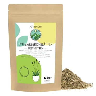 Afbeelding van weegbree 125g van Alpi Nature, thee los, bladeren, gedroogd voor het bereiden smalle thee, en kruidenthee