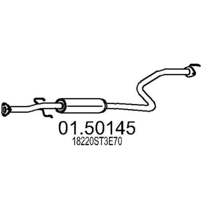 Afbeelding van MTS 01.50145 Middendemper 2220mm HONDA: Civic VI Hatchback (EJ, EK) 1.6 i 1995 2001