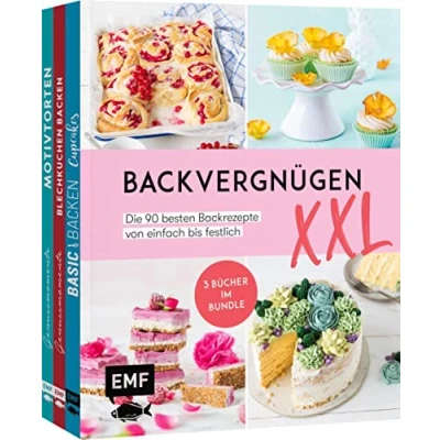 Afbeelding van Backvergnügen XXL: 3 Bücher im Bundle Die 90 besten Backrezepte von einfach bis festlich: Rainbow Cheescake, Whiskey Brownies, Mango Mousse Törtchen und mehr