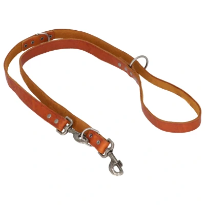 Afbeelding van Adori Dresseerlijn Vetleder Met Print Hondenriem 200x2.5 cm Cognac L/Xl