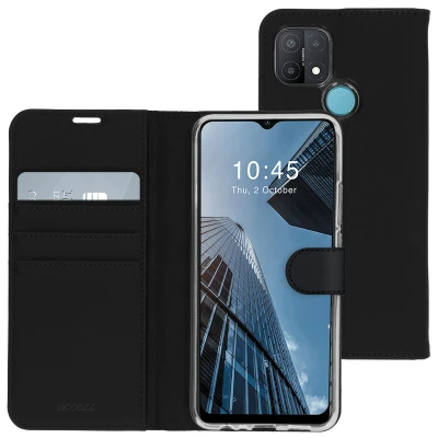Afbeelding van Oppo A15 Hoesje Kunstleder Accezz Bookcase Zwart Telefoonhoesje