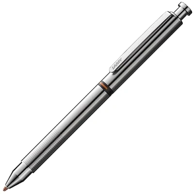 Afbeelding van LAMY st twin pen multifunctioneel schrijfapparaat 645, roestvrij staal met geïntegreerde clip drukknop eenheid, balpenvulling M 21 zwart, lijnbreedte M/vulpotlood 41 (0,5) HB