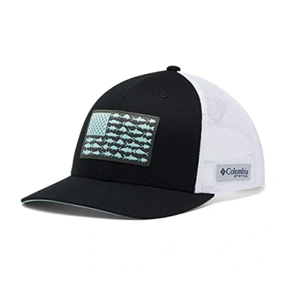 Afbeelding van Columbia Men&#039;s PFG Fish Flag Snapback Ball Cap,Black, White,One Size