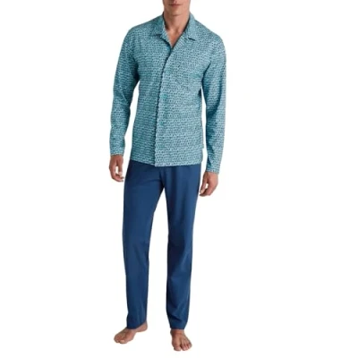 Afbeelding van Calida SET Imprint DURCHGEKNÖPFT Pyjama, Heren, Maat: Large, Pottery blue