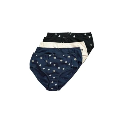 Afbeelding van Ulla Popken grote maten plus size midislips, 5 pack, bloemen/effen, zwart, 46 48