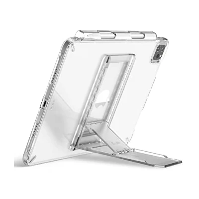 Afbeelding van Ringke Outstanding Stand Compatibel met Universele Tablet, E Reader, Transparant Lichtgewicht Zelfklevende Verstelbare Easy Fold Slim Thin Houder Clear