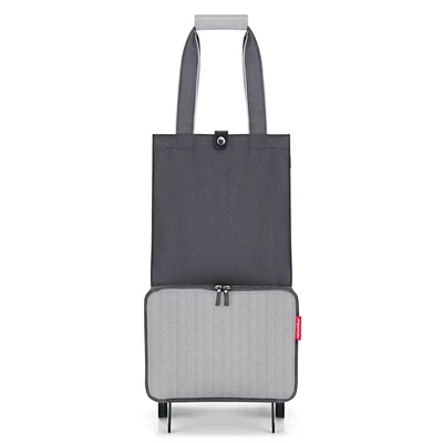 Afbeelding van Reisenthel Foldabletrolley Boodschappentrolley Opvouwbaar 30L Herringbone Grey Lichtgrijs