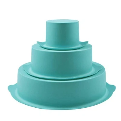Afbeelding van Webake cakevorm siliconen ronde taart bakvorm set van 3 taartvormen 8.6&quot; 5.9&quot; 3&quot;