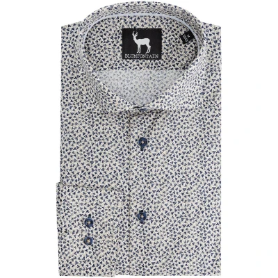 Afbeelding van Gents Blumfontain triangel print beige navy Maat 3XL