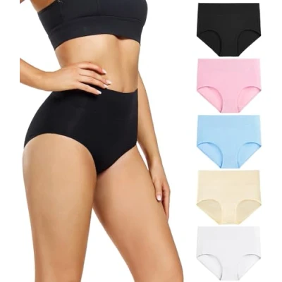 Afbeelding van Wirarpa Damesslip van katoen, hoge taille, damesondergoed, multipack 3XL