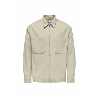 Afbeelding van ONLY &amp; SONS Herenhemd met lange mouwen, Zilvervoering., S