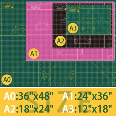 Afbeelding van Zelfgenezende snijmat A1, 24 &quot;x 36&quot; stof dubbelzijdig 5 laags ambachtelijke snijplank voor naaien, ambachten, stof, quilten, scrapbooking projecten, groen/groen glanzend vrolijk