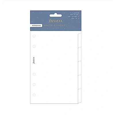 Afbeelding van Filofax Personal Blank verdelers 6 tabs wit