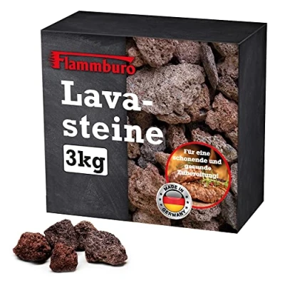 Afbeelding van FLAMMBURO Lavastenen 3 kg geschikt voor gasgrill, oven, lavagrill en elektrische grill herbruikbare natuursteen als grillaccessoires keukengerei