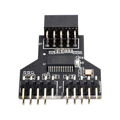Afbeelding van cablecc U2 074 Moederbord 9pin USB 2.0 Header 1 naar 2 Vrouwelijke Extension HUB Connector Adapter Port Multilier