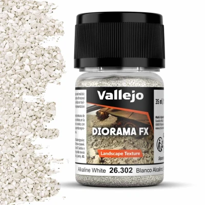 Afbeelding van Vallejo 26302 Landscape Textures 302 Alkalisch Wit 1 2 mm 35ml Effecten potje