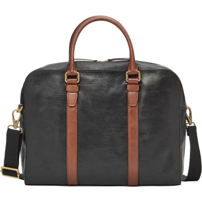 Afbeelding van FOSSIL Handtas Schoudertas met laptopvak Evan Workbag Black Zwart