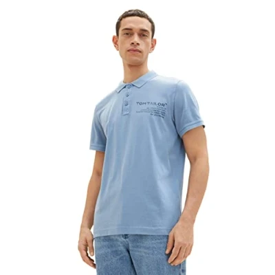 Afbeelding van TOM TAILOR Poloshirt heren 1035641,12364 Grijs Mid Blauw,S