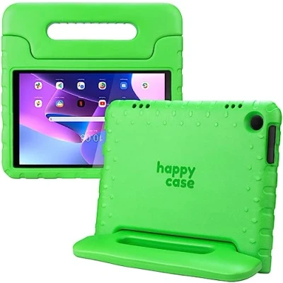 Afbeelding van HappyCase Kinder Tablethoes Geschikt voor Lenovo Tab M10 Gen 3 (10.1) Kindvriendelijke Hoes Beschemhoes Kinderhoes met Handvat en Standaard Groen