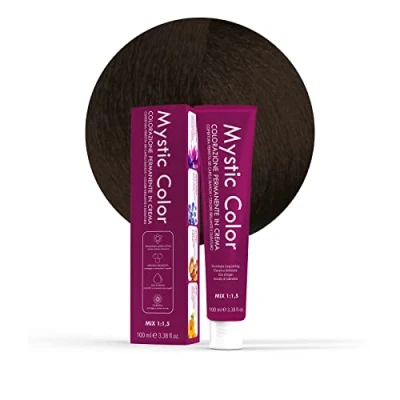 Afbeelding van Mystic Color Permanent Cream Coloring with Argan Oil and Calendula Long Lasting Hair Dark Brown 3 100ml