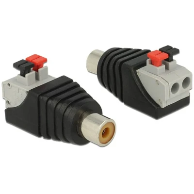 Afbeelding van Delock Adapter RCA female&gt;Terminal Block with push button 2 pin