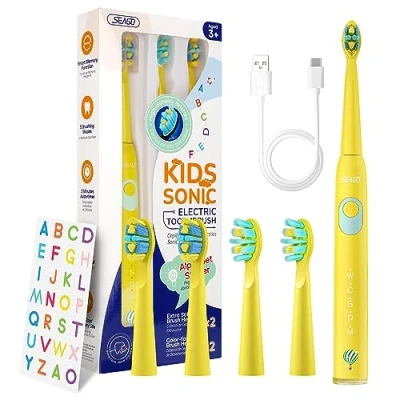 Afbeelding van SEAGO SG 2303 witte sonische tandenborstel, 700 mAh batterij, 5 modi, 3 tips