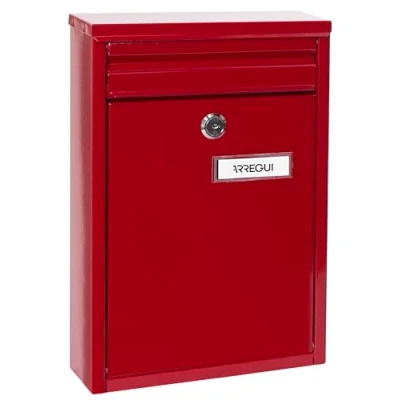 Afbeelding van ARREGUI Zaguán E5756 Brievenbus of Doorwerpbrievenbus van Verzinkt Staal Formaat S (DIN A5 Post) Wandbrievenbus voor Buiten Waterdicht met Naamplaatje Eenvoudige Montage Rood