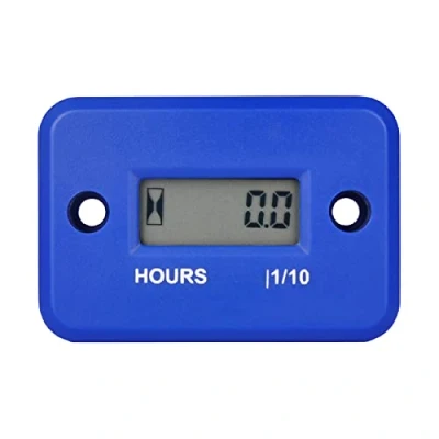Afbeelding van Yooreal digitale inductieve urenteller waterdicht IP68, werkt op verschillende ZTR/rijdende grasmaaier Land trimmer UTV borstel cutter tractor ATV boot etc (HM006A Blauw)