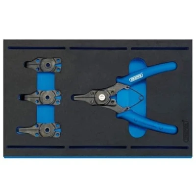 Afbeelding van Draper 63196 Verwisselbare cirkeltang 5 delige set in 1/4 Eva insteekbak, blauw