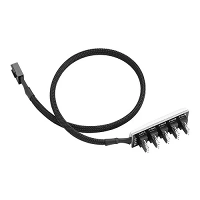 Afbeelding van 5 poorts PWM ventilatorhub PC ventilatorhub, 4 pins CPU koelventilatorsplitternaafadapterkabel 1 vrouwelijk naar mannelijk ventilatorsplitterhubadapterkabel voor 12V desktopcomputer