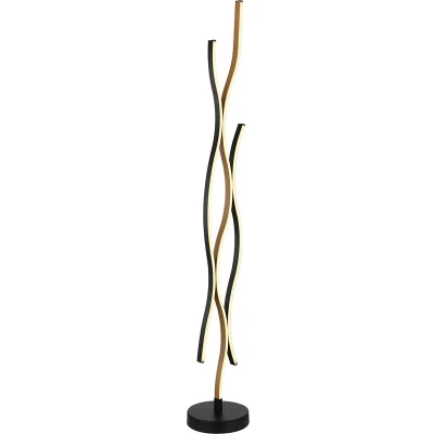 Afbeelding van Globo vloerlamp Geronimo zwart metaal 20 cm ingebouwde LED module 67206SW