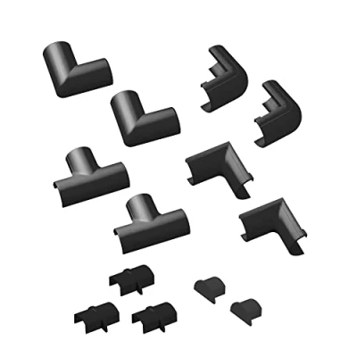 Afbeelding van D Line accessoirepakket voor kabelgoten van 20 x 10 mm, verberg kabels langs verschillende hoeken, gebruik met stukken mm (B) (H) zwart