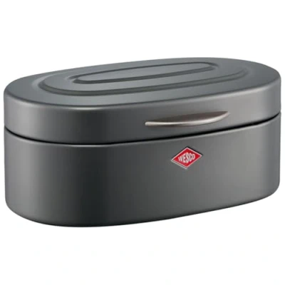 Afbeelding van WESCO Single Elly broodtrommel in de kleur mat grafiet, gepoedercoat plaatstaal, ventilatiegaten en stabiele handgreep