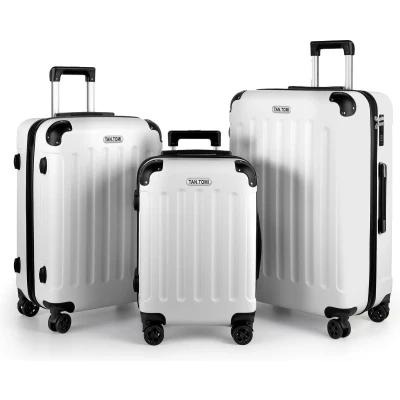Afbeelding van TAN.TOMI Kofferset 3 Delig 95L Handbagage + 65L +41L Reiskoffer met 4 Wielen Ruimbagage Cijferslot Trolley Koffer Wit
