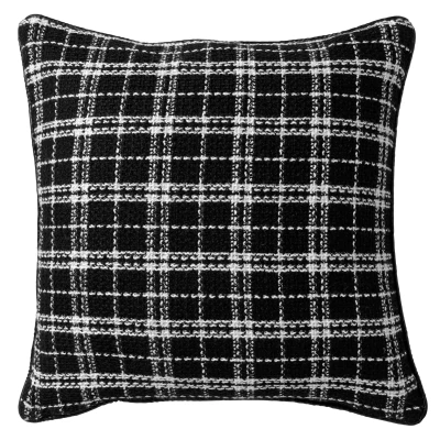 Afbeelding van Dutch Decor TARA Sierkussen zwart wit Raven 45x45 cm