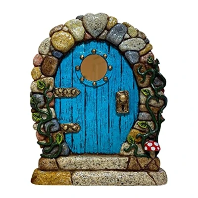 Afbeelding van Yiwaso Miniatuur feeëndeur, tuin, feeëndeur voor bomen, hout, boomdecoratie, feeëntuin, huisdeur, miniatuur, elfendeur, kabouterdeur, tuindecoratie, buitenbeelden, bomendecoratie