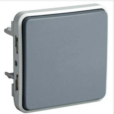 Afbeelding van Legrand Plexo samenstelbare drukknop 10 A grijs IP 55 IK 07 NO contact met steekklemmen