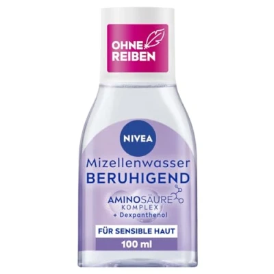 Afbeelding van NIVEA Kalmerend micellair water, reinigingswater voor de gevoelige huid, parfumvrij gezichtswater met dexpanthenol en aminozuurcomplex, hydraterende gezichtsreiniging (100 ml)