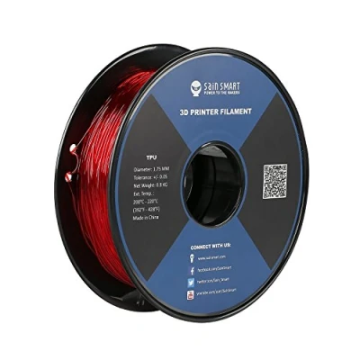 Afbeelding van SainSmart TPU 3D printerfilament, 1,75 mm, 0,8 kg, rood