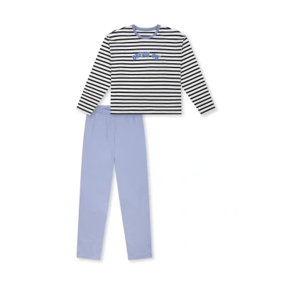 Afbeelding van SCHIESSER Nachtkledij &#039; Nightwear 1 blauw / zwart wit
