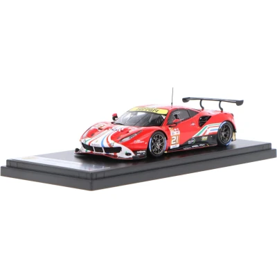 Afbeelding van het 1:43 Diecast model van De Ferrari 488 GTE Evo 3.9L Turbo V8 Team AF Corse #21 24H LeMans 2022. rijders waren S. Mann / C. Ulrich en T. Vilander. fabrikant schaalmodel is Looksmart. Dit alleen on