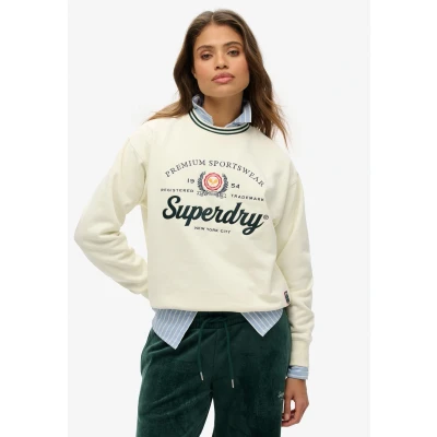 Afbeelding van Superdry Vrouwen Country Club Ruimvallend Sweatshirt met Ronde Hals Wit Grootte: 34