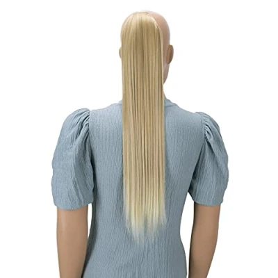 Afbeelding van CAISHA 60cm Haarstukje Vlecht Paardenstaart Haarextensies Glad Lichtblond Mix HC5a