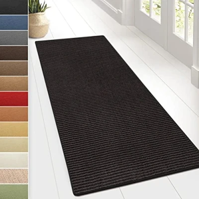 Afbeelding van Floordirekt Sylt Sisaltapijt, woontapijt of loper, hoogwaardig kwaliteitsproduct, verkrijgbaar in vele kleuren en maten, duurzaam stevig, 66 x 200 cm, zwart