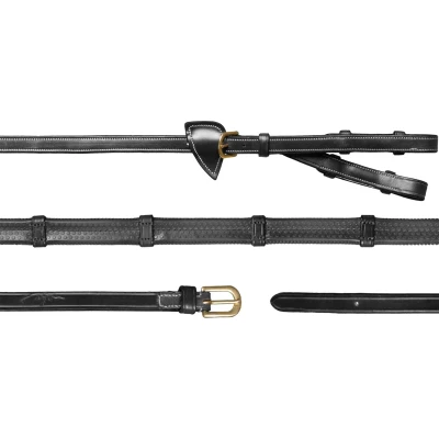 Afbeelding van Dyon Teugels Converter Rubber 1/2 met Leren Stops Zwart Cob