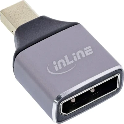 Afbeelding van InLine DisplayPort 1.4 Adapter (Mini DP), Data + Video Adapter, Zwart, Grijs