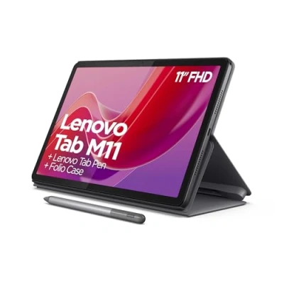 Afbeelding van Lenovo Tab M11 tablet, 27,9 cm (11 inch), MediaTek Helio G88, 8 GB RAM, 128 GB, uitbreidbaar tot 1 TB, 4 luidsprekers, wifi, Bluetooth, Android 13, maangrijs, inclusief hoes en tablet