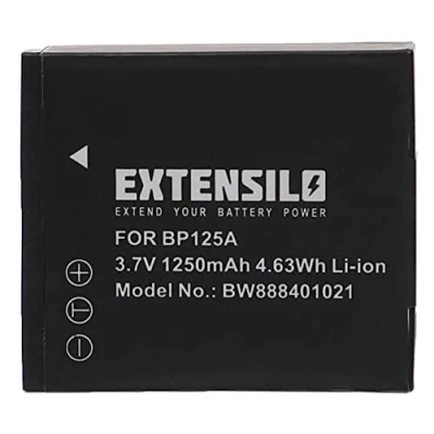 Afbeelding van EXTENSILO Accu vervanging voor Samsung IA BP125A/EPP, BP125EPP camera (1250mAh, 3,7V, Li Ion)